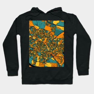 Valencia Map Pattern in Orange & Teal Hoodie